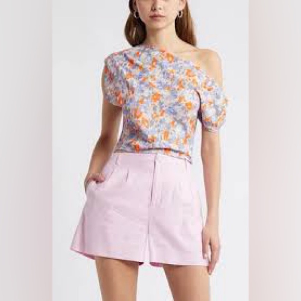Open Edit Floral Off-The-Shoulder Top